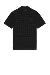 Amiri Logo-embroidered Cotton-blend Terry Jacquard Polo Shirt In Black