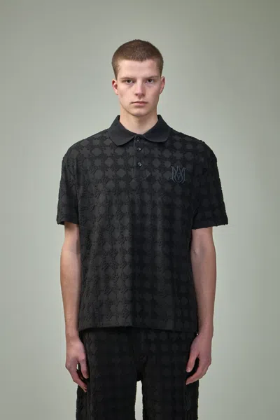 Amiri Ma Quad Toweling Polo In Black
