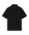 Amiri Logo-embroidered Cotton-blend Terry Jacquard Polo Shirt In Black