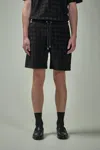 Amiri Black Bermuda Shorts With All-over Ma Quads Motif And Embroidered Logo On The Front In Cotton Blend  In Black