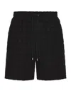 Amiri Black Bermuda Shorts With All-over Ma Quads Motif And Embroidered Logo On The Front In Cotton Blend 