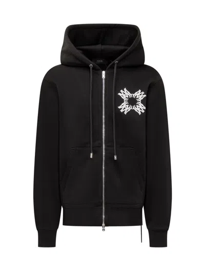 Amiri Mens Quad Branded Cotton-jersey Hoody Black