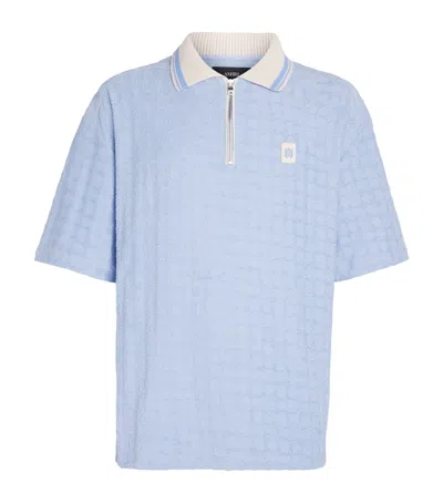 Amiri Ma Quad Zip-up Polo Shirt In Blue