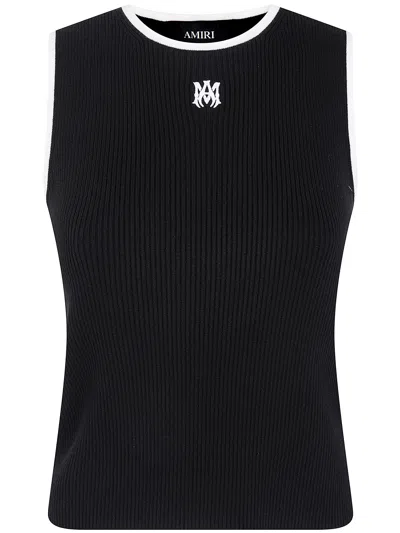 Amiri " Ma" Rib Knit Tank Top In Black