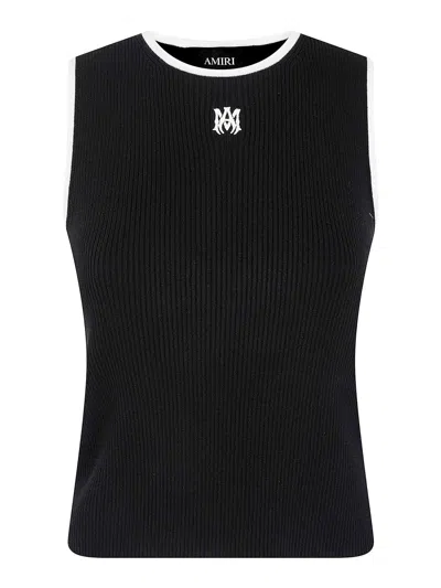 Amiri Ma Rib Knit Tank Top In Black