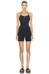 Amiri Black Ma Ribbed Seamless Romper In Black