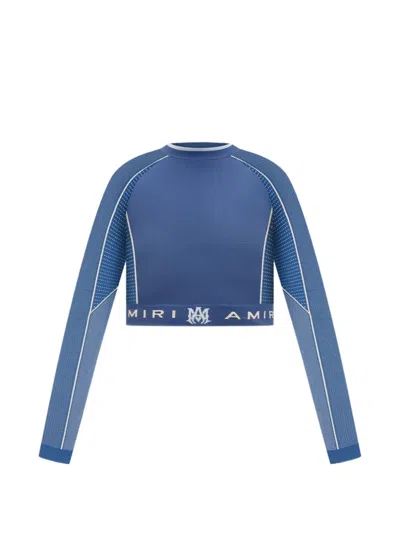 Amiri Ma Seamless Cropped Top In Blue