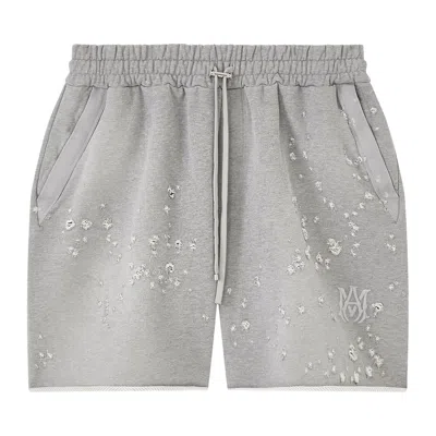 Pre-owned Amiri Ma Shotgun Embroidered Short 'grey' | Men's Size Xxl