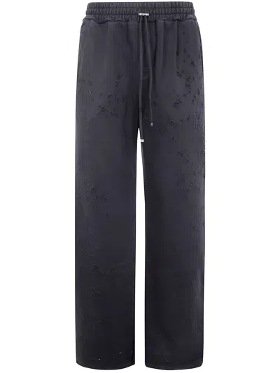 Amiri Ma Shotgun Embroidered Straight Sweatpant In Black