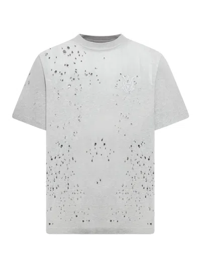 Amiri Ma Shotgun Embroidered T-shirt In Grey