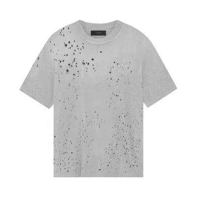 Pre-owned Amiri Ma Shotgun Embroidered Tee 'grey' | Men's Size L