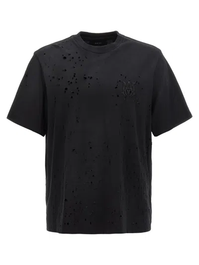 Amiri Shotgun Logo-print Distressed T-shirt In Black