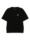 Amiri Black Crewneck T-shirt With Logo Embroidery On The Front In Cotton Man In Black