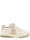 Amiri Men 'skyline' Beige Sneaker With Maxi Logo On The Side And Velcro Strap With Logo In Leather M In Sand