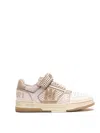 Amiri Men 'skyline' Beige Sneaker With Maxi Logo On The Side And Velcro Strap With Logo In Leather M In Neutral