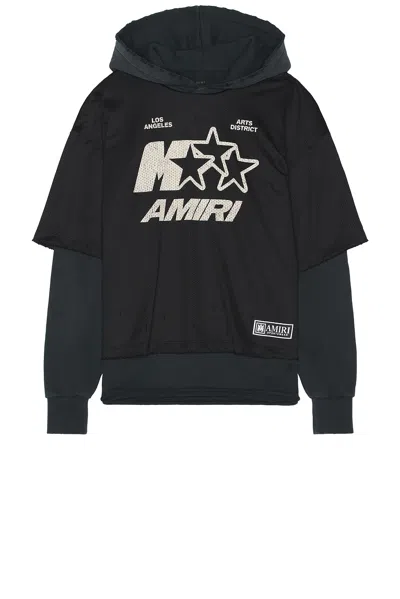 Amiri Black Ma Star Mesh Hoodie