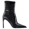 Amiri Crocodile-effect Pointed-toe Boots In Black