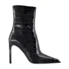 Amiri Crocodile-effect Pointed-toe Boots In Black