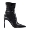 Amiri Crocodile-effect Pointed-toe Boots In Black