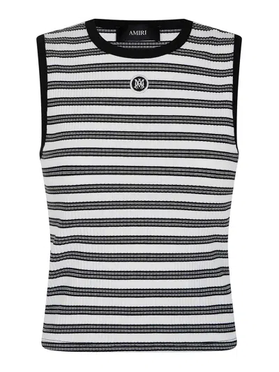 Amiri Ma Stripe Rib Jersey Tank Tee In Multi