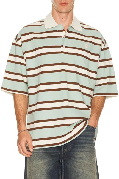 Amiri Ma Stripe Skate Polo In Gray