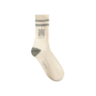 Pre-owned Amiri Ma Stripe Sock 'alabaster' | White | Men's Size 45