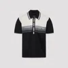 Amiri Black Ma Striped Polo In Black