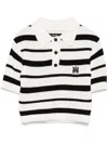 Amiri Blackwhite Ma Striped Polo Shirt In Black