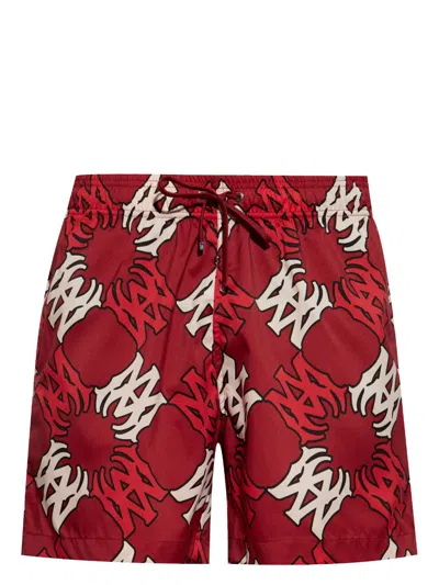 Amiri Ma Swim Shorts In Red