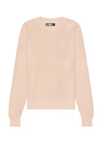 Amiri Ma Swirl Crotchet Crewneck In Blush