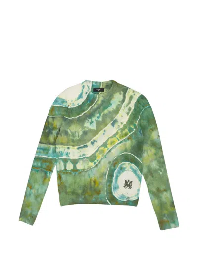 Amiri Green Ma Tie Dye Cashmere Crewneck Sweatshirt
