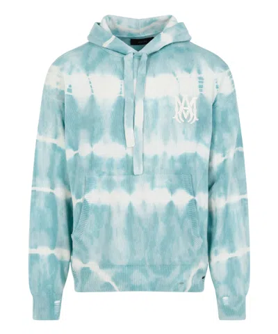 Amiri Sea Blue Eco Cashmere Ma Tie Dye Hoodie