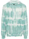 Amiri Tie-dye Distressed Hoodie In Blue