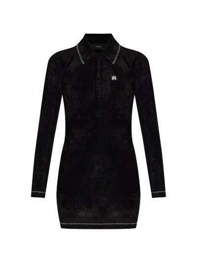 Amiri Ma Velvet Knit Dress In Black
