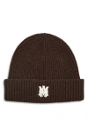Amiri Ma Wool Beanie In Brown