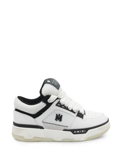 Amiri White And Black Chunky Sneakers With Logo Detail In Leather And Mixed Tech Fabrics Man