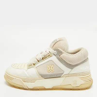 Pre-owned Amiri Ma1 Size 42 Tricolor Leather And Mesh Lace Up Sneakers In White