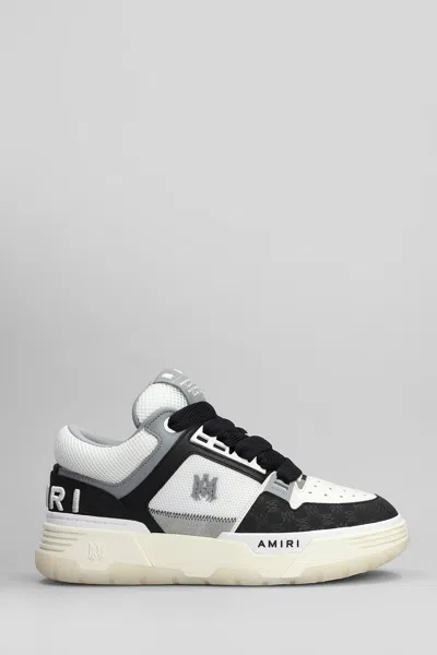 AMIRI MA1 SNEAKERS IN WHITE LEATHER AND FABRIC