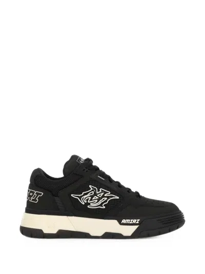 Amiri Leather And Mesh Lace-up Sneaker In Black