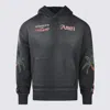 Amiri Hooded Sweatshirt With Front Pocket And Palm Tree Motif In Black