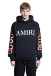 Amiri Black Hoodie With Maxi Logo Lettering On The Front And Snake Print On The Sleeves In Cotton Man In Black