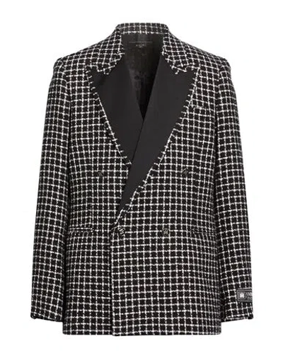Amiri Man Blazer Black Size 40 Cotton, Polyamide In Multi
