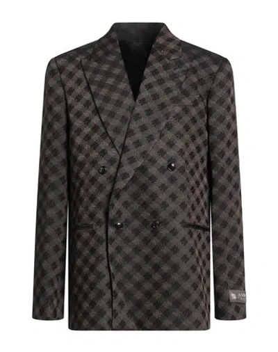 Amiri Man Blazer Dark Brown Size 44 Virgin Wool, Viscose