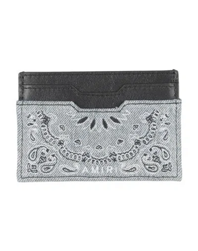 Amiri Man Cardholder Blue Size - Leather, Textile Fibers