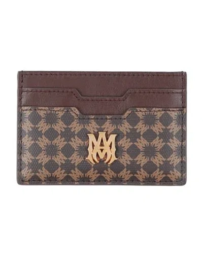Amiri Man Cardholder Brown Size - Leather, Zamak