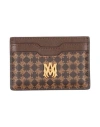 Amiri Man Cardholder Dark Brown Size - Cotton, Linen, Polyurethane, Leather In Multi