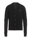 Amiri Black Cardigan With Bones Motif And Logo In Black