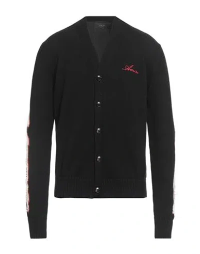 AMIRI AMIRI MAN CARDIGAN BLACK SIZE L COTTON, POLYAMIDE