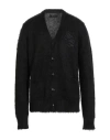 Amiri Man Cardigan Black Size Xl Acrylic, Mohair Wool, Polyamide In Black