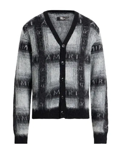 Amiri Man Cardigan Grey Size L Mohair Wool, Baby Alpaca Wool, Polyamide, Viscose In Black